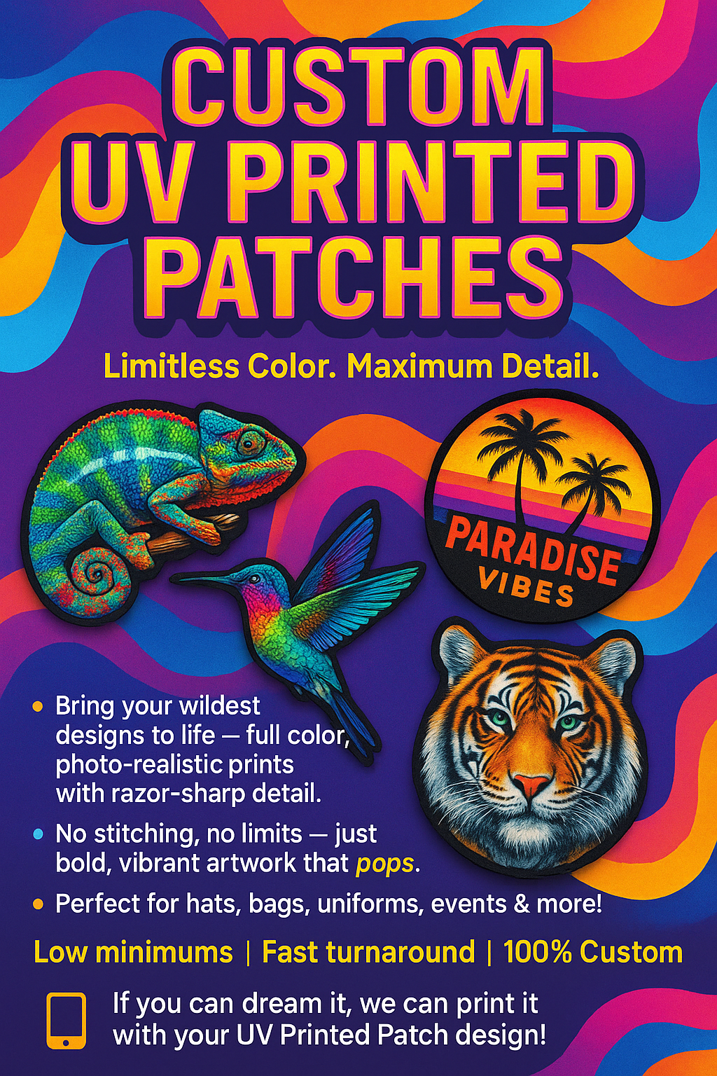 Custom UV Printed Leatherette Patches