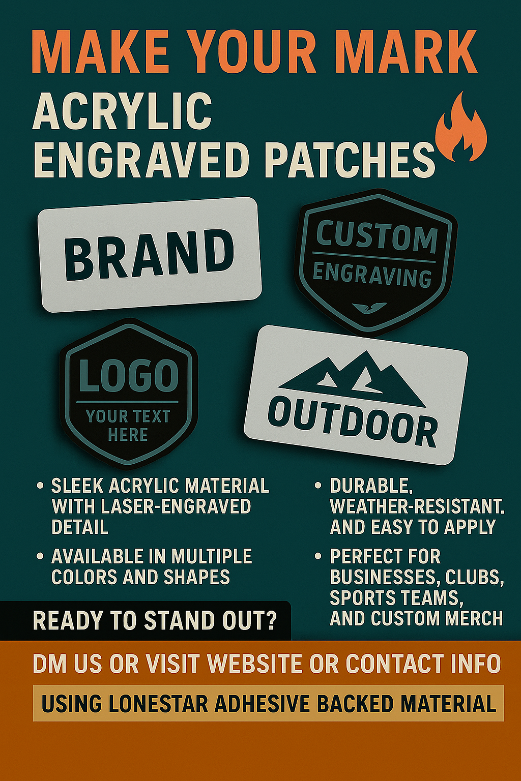 Acrylic Engraved Patches