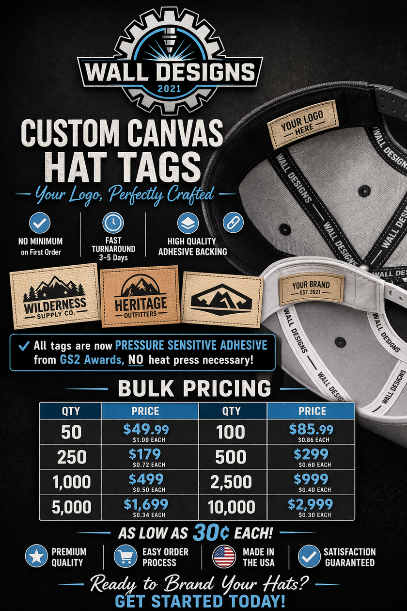 UV PRINTED CANVAS HAT LABELS
