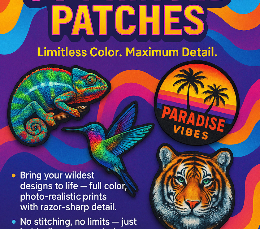 Custom UV Printed Leatherette Patches