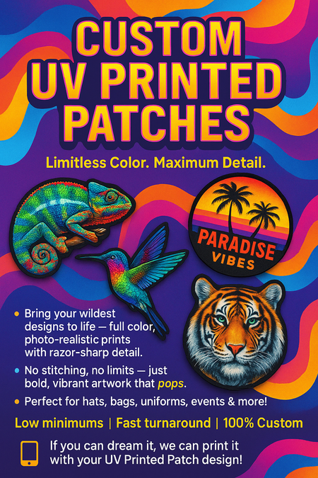 Custom UV Printed Leatherette Patches