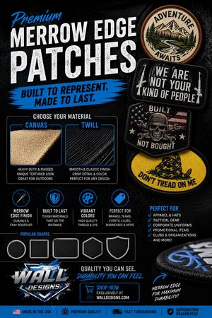 Merrowed Edge Sewn UV Printed Canvas/Twill Patches