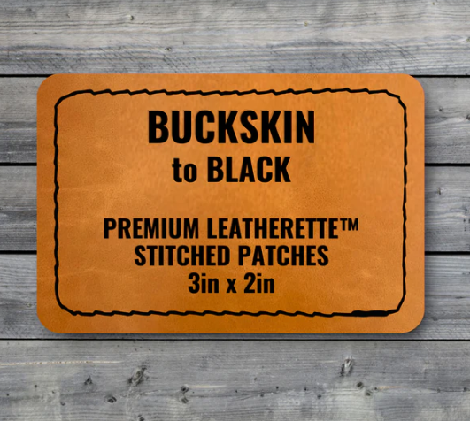Stitched Leatherette Engraved Patches